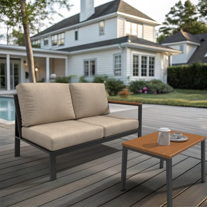 Forever Patio Hanover Aluminum Outdoor Sectional Left Arm Loveseat