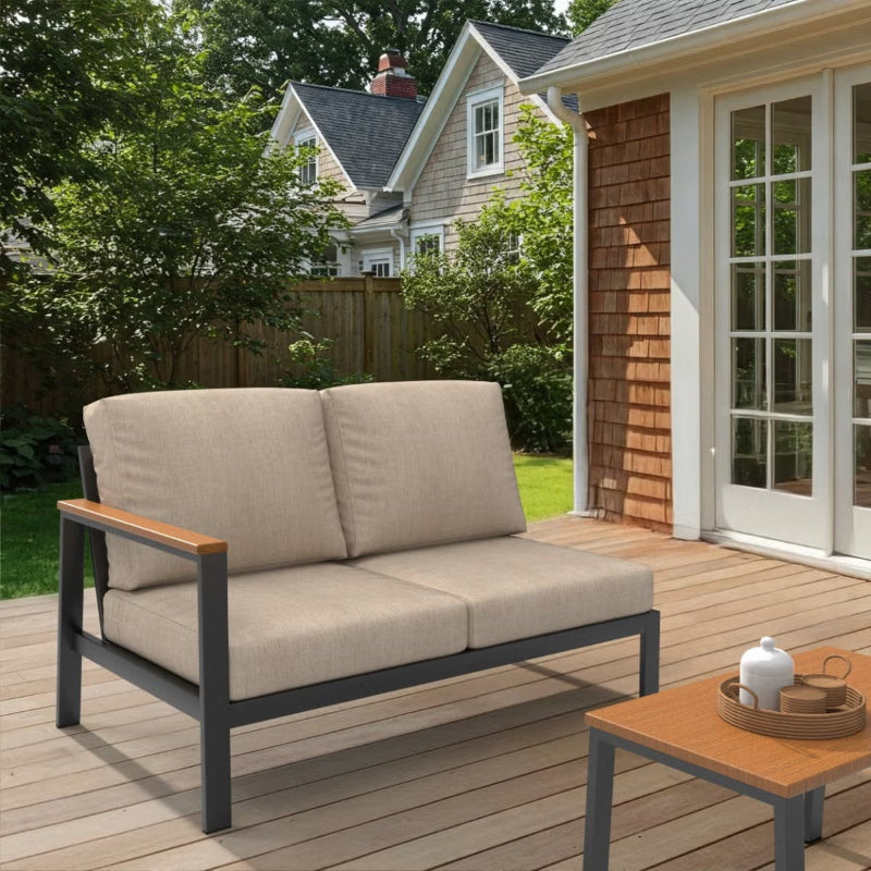 Forever Patio Hanover Aluminum Outdoor Right Arm Sectional Loveseat
