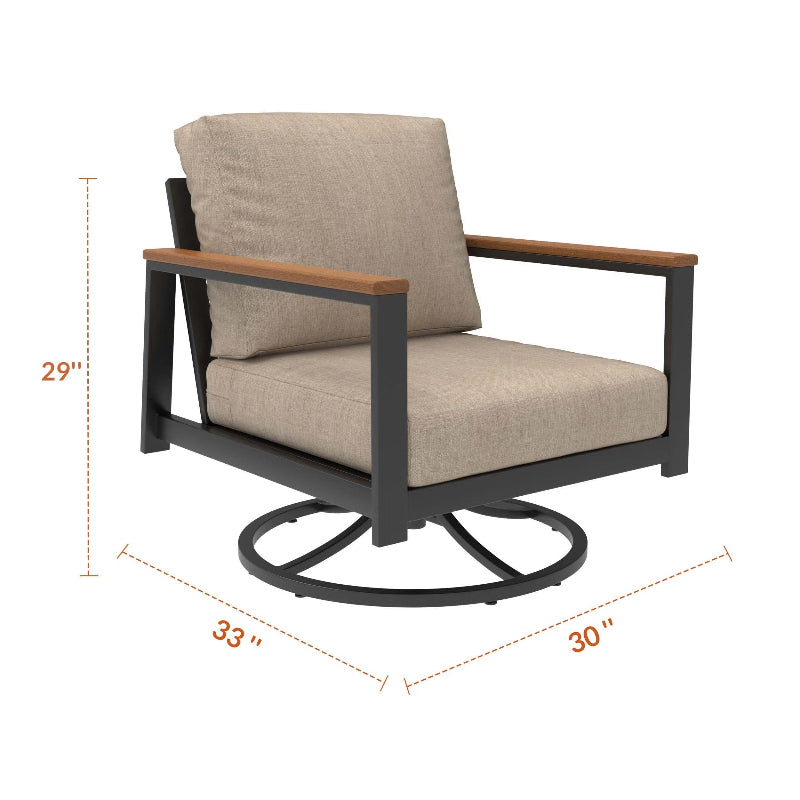 Forever Patio Hanover Aluminum Outdoor Swivel Rocking Chair