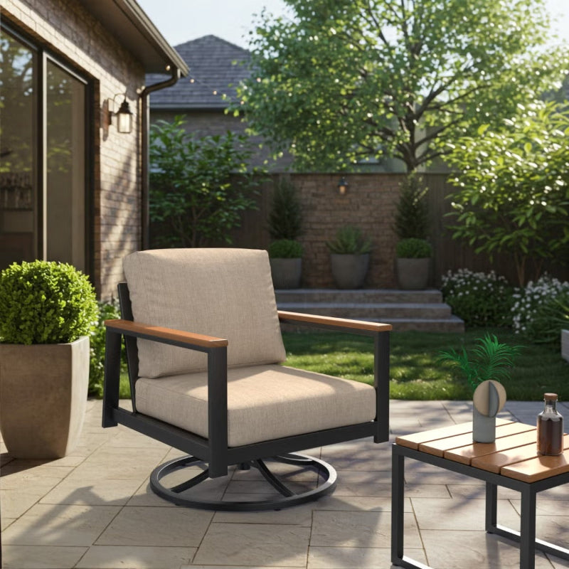Forever Patio Hanover Aluminum Outdoor Swivel Rocking Chair