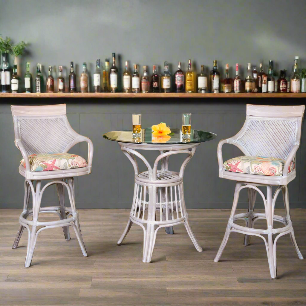 Alexander & Sheridan Bermuda 3 Piece Rattan Indoor Pub Set