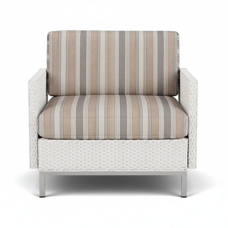 Lloyd Flanders Elements Wicker Outdoor Lounge Chair with Loom Arms and Back