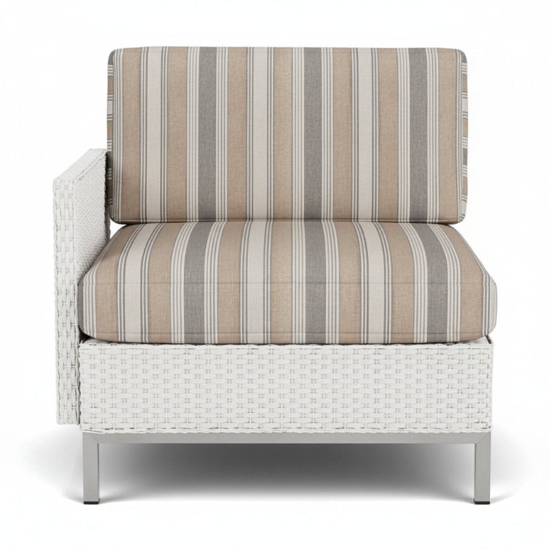 Lloyd Flanders Elements Wicker Outdoor Right Arm Lounge Chair with Loom Arm and Back