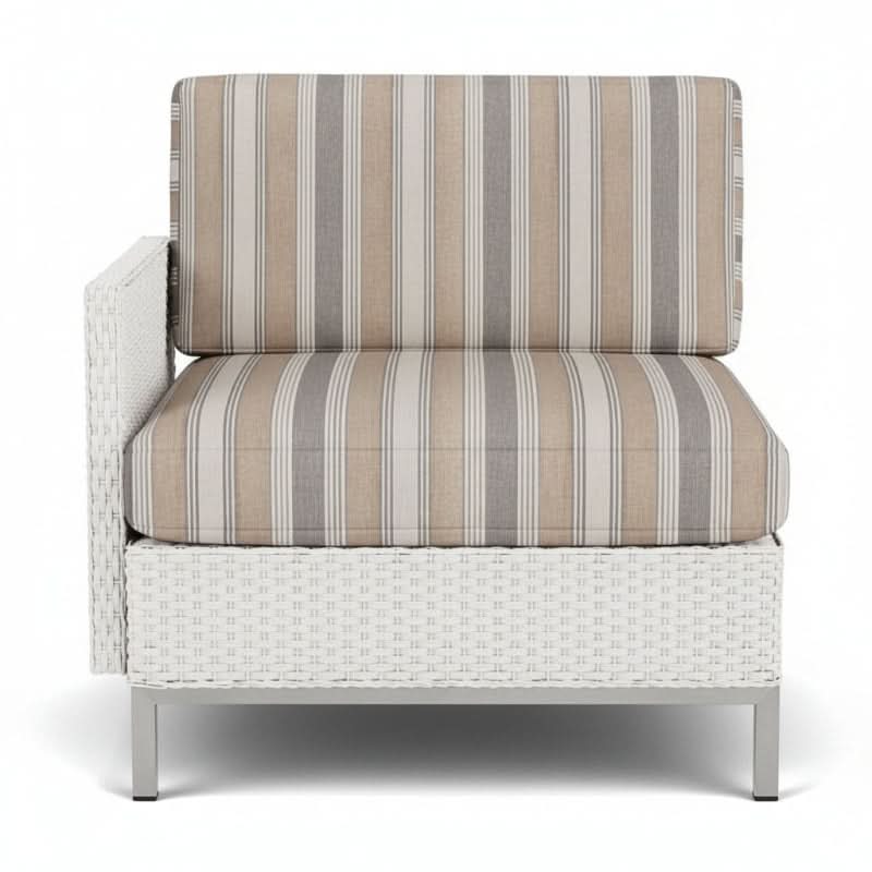 Lloyd Flanders Elements Wicker Outdoor Right Arm Lounge Chair with Loom Arm and Back