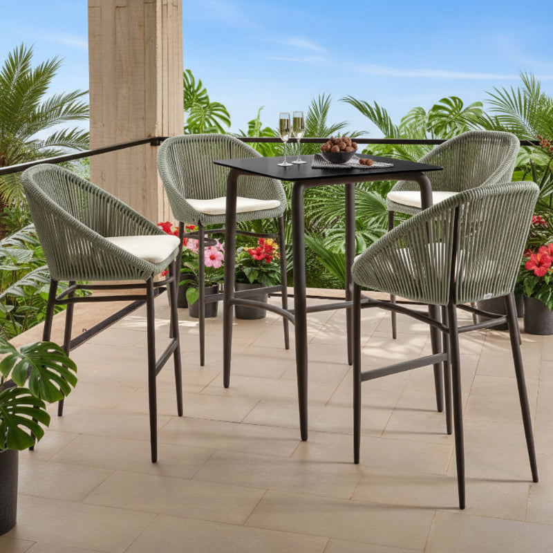 Skyline Design Rodona Rope Outdoor 4-Person Pub Set