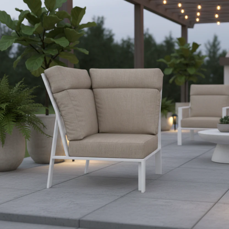 NorthCape International Ashford Aluminum Outdoor Sectional 90 Degree Corner Chair