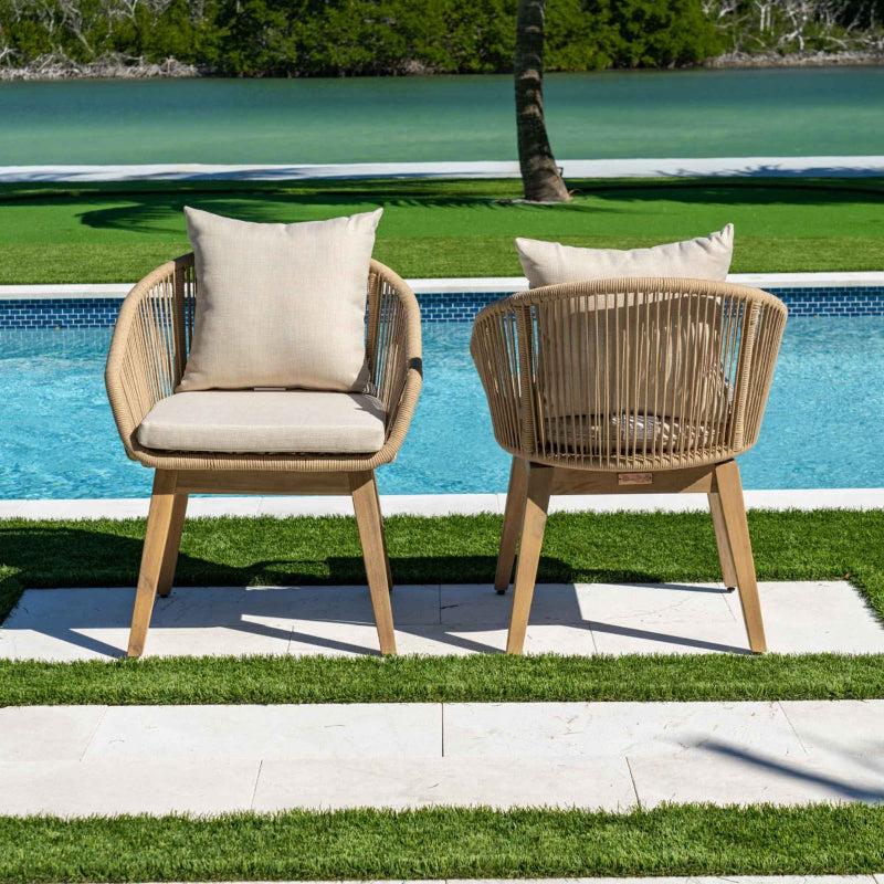 Panama Jack Cabo Wicker Outdoor Dining Armchairs (Set of 2)