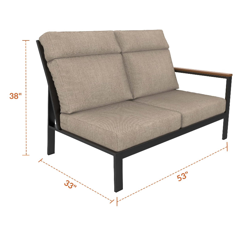 NorthCape International Windsor Aluminum Outdoor Sectional Left Arm Loveseat