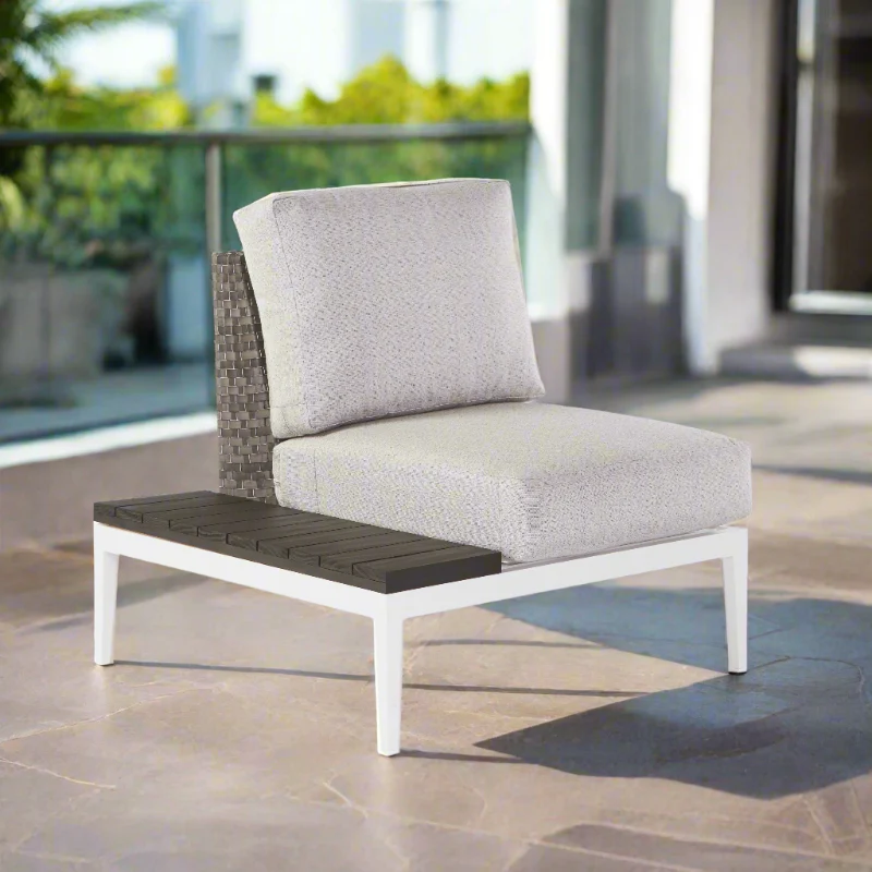 South Sea Rattan Stevie Wicker Lounge chair With Left Side Table