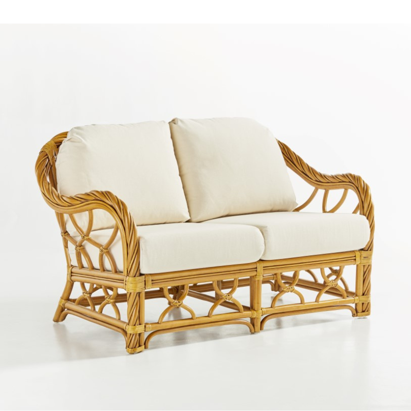 South Sea Rattan New Twist Rattan Indoor Loveseat