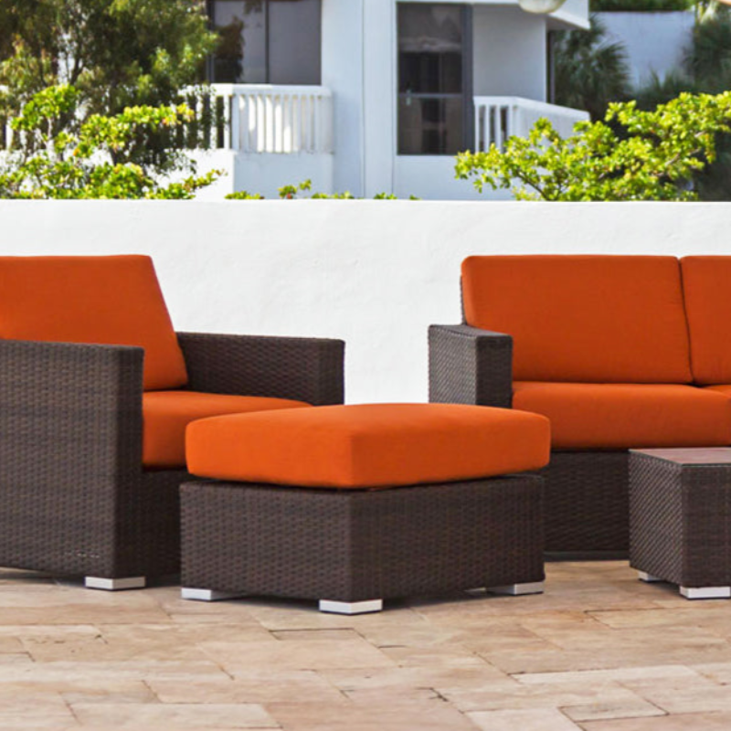 DecoScape Lucaya Wicker Aluminum Outdoor Ottoman