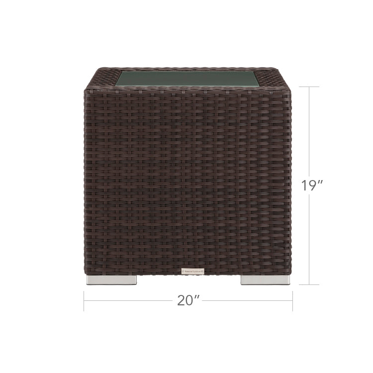 DecoScape Lucaya Square Resin Wicker End Table