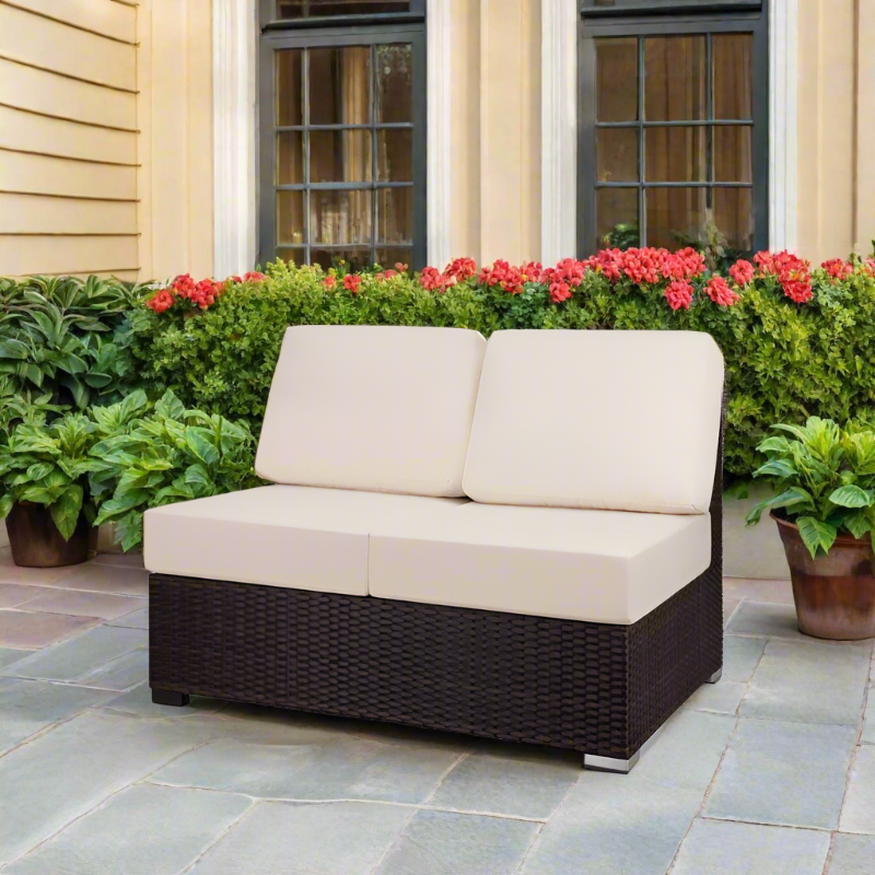 DecoScape Lucaya Wicker Outdoor Armless Loveseat