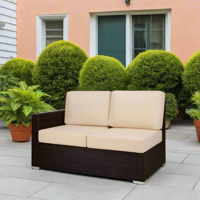DecoScape Lucaya Wicker Outdoor Left Arm Loveseat
