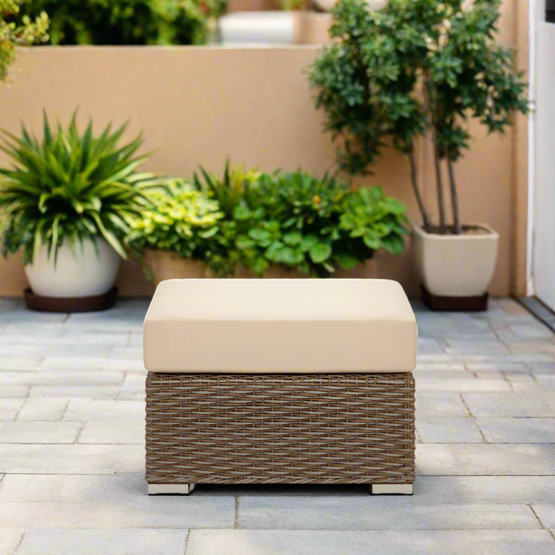 DecoScape Lucaya Wicker Aluminum Outdoor Ottoman