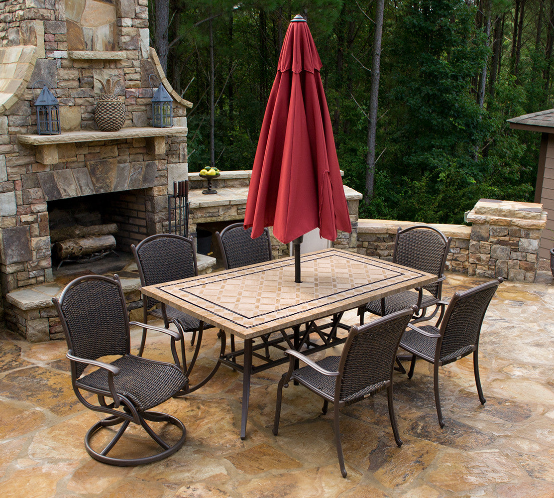 Tortuga Outdoor Marquesas 7 Piece Wicker & Stone Dining Set