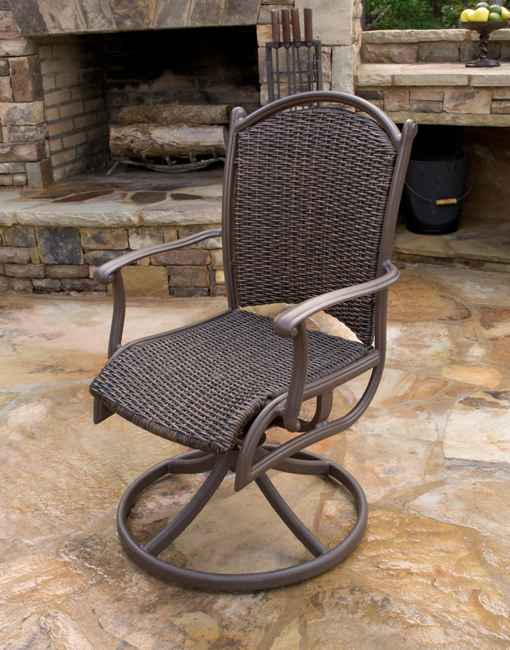 Tortuga Outdoor Marquesas 5 Piece Round Wicker & Stone Dining Set