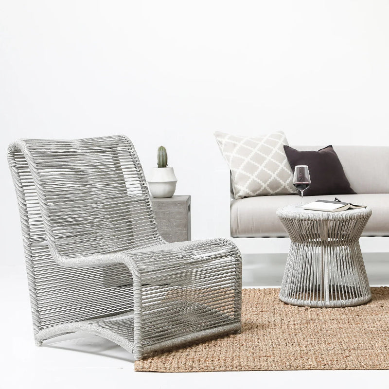 Sunset West Miami Rope Aluminum Outdoor End Table