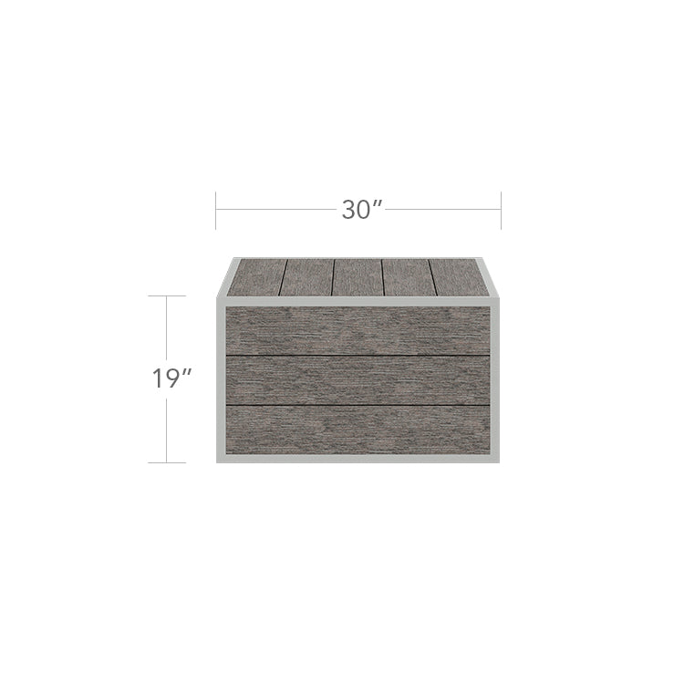 DecoScape MOD Aluminum Composite Outdoor Ottoman Slatted