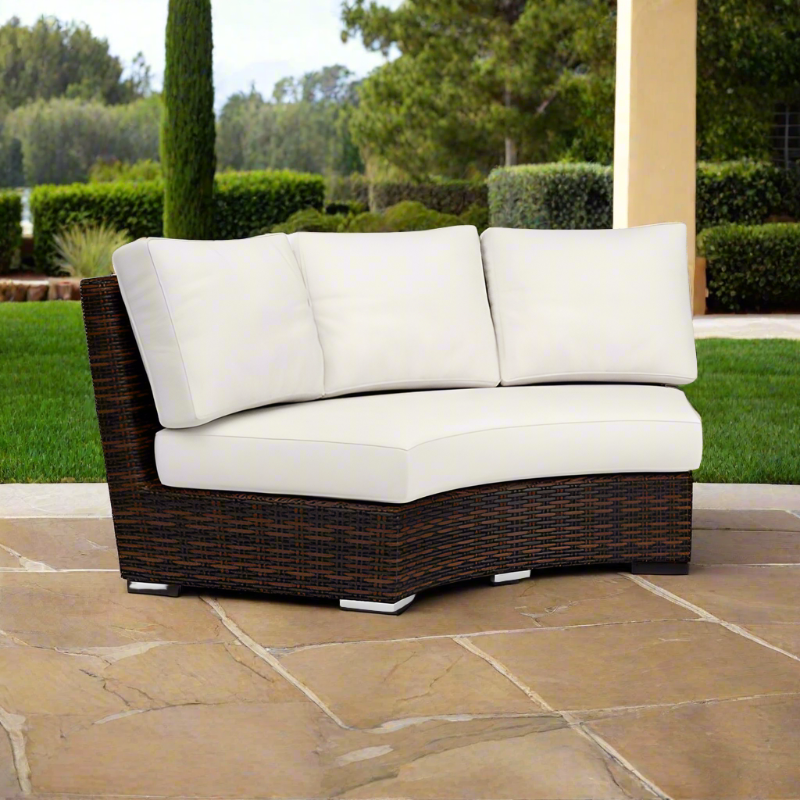 Sunset West Montecito Wicker Outdoor Curved Loveseat