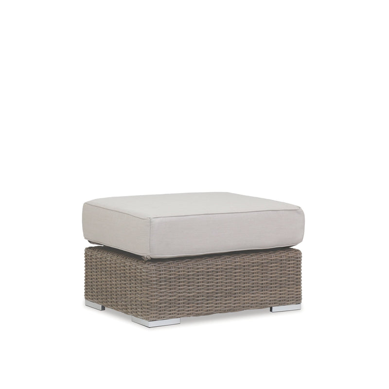 Sunset West Coronado Wicker Outdoor Ottoman With Cushions