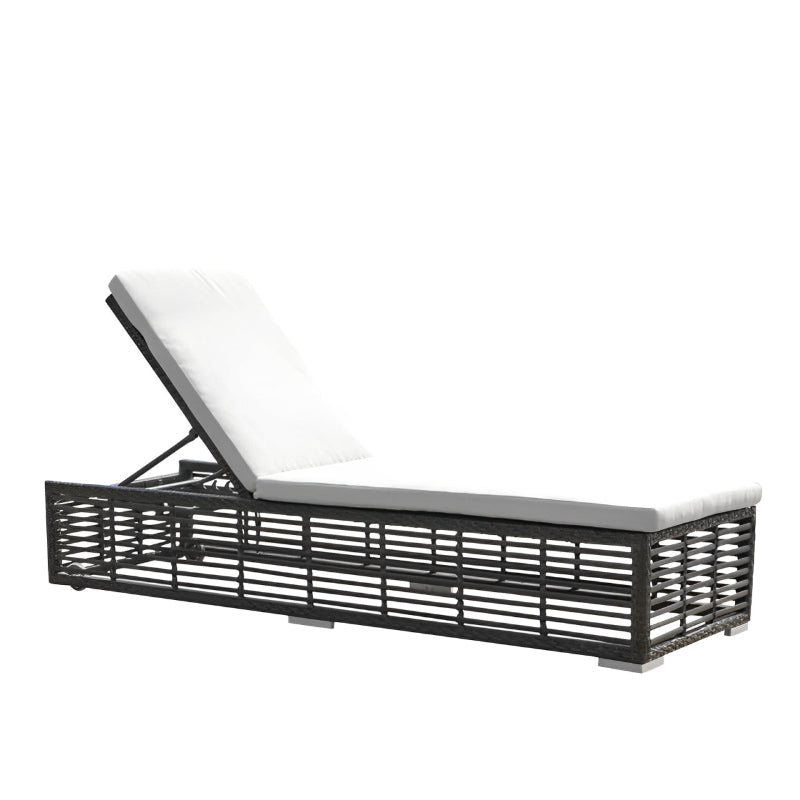 Panama Jack Graphite Aluminum Outdoor Chaise Lounge with Wheels and Cushion