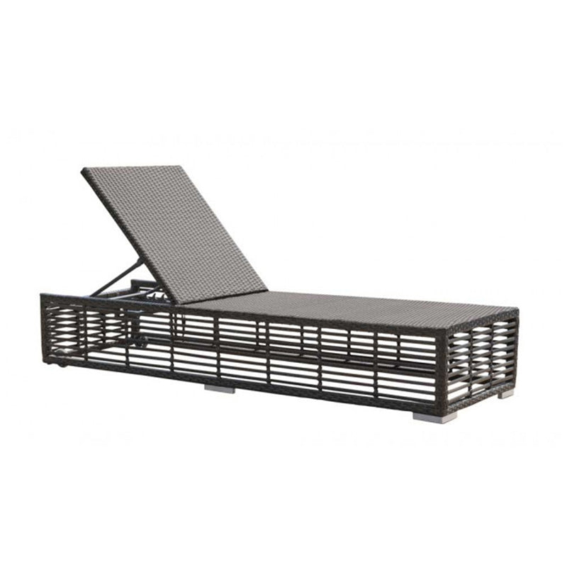 Panama Jack Graphite Aluminum Outdoor Chaise Lounge with Wheels and Cushion