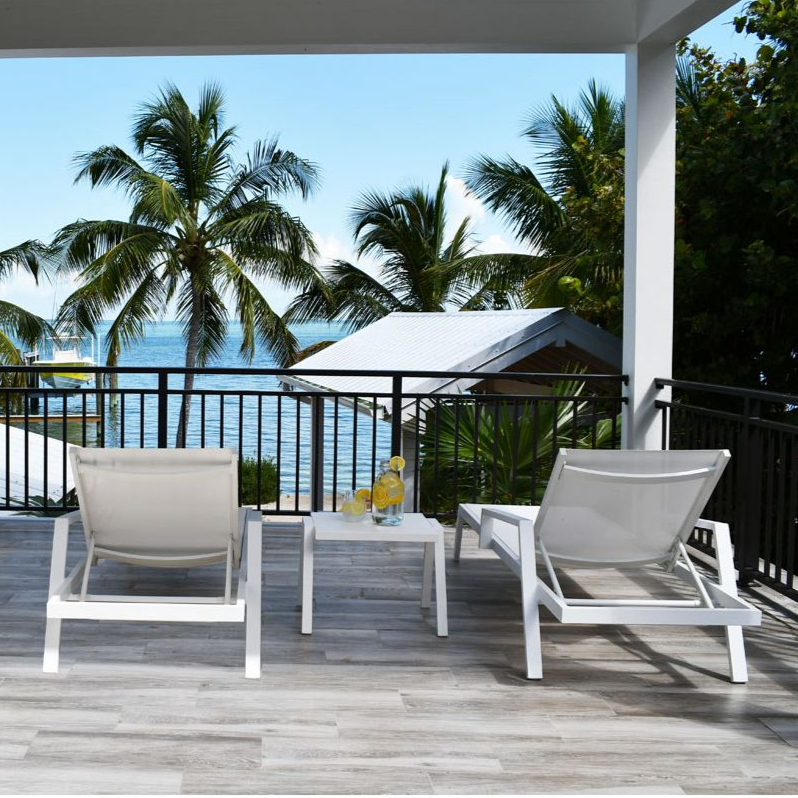Panama Jack Mykonos Outdoor Aluminum 2-Person Chaise Lounge Set