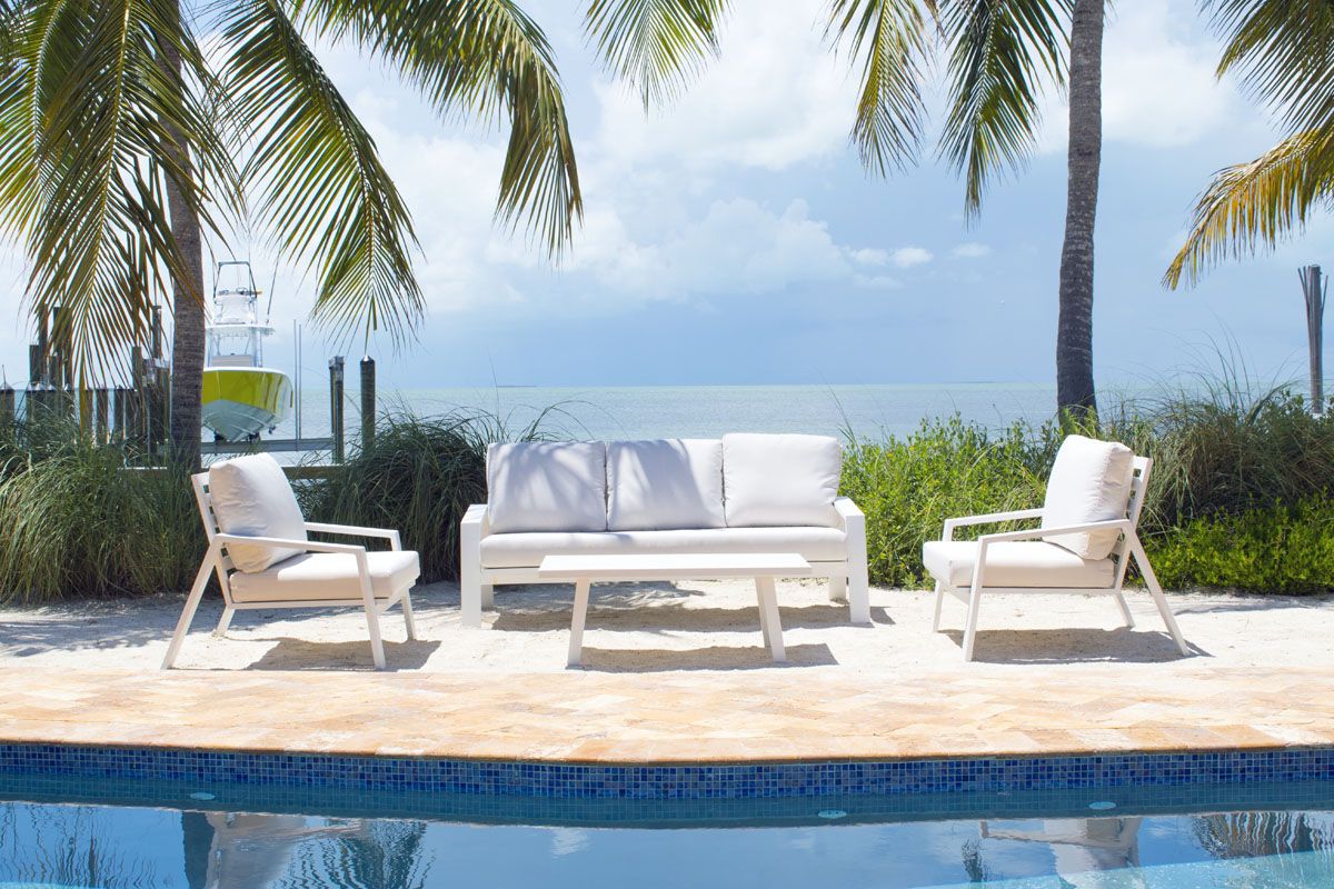 Panama Jack Mykonos Aluminum Outdoor 5-Person Seating Set with Cushions
