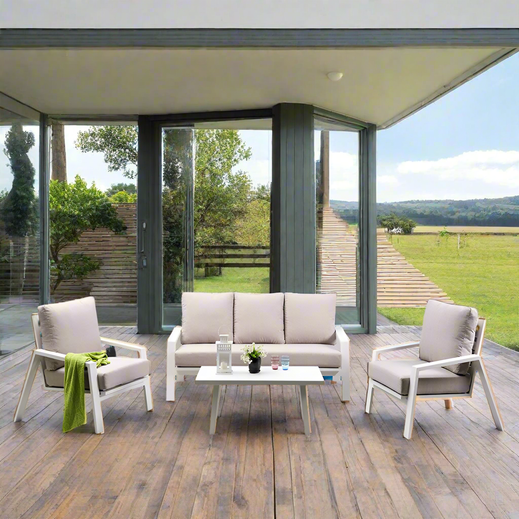 Panama Jack Mykonos Aluminum Outdoor 5-Person Seating Set with Cushions