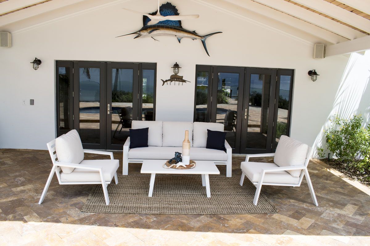 Panama Jack Mykonos Aluminum Outdoor 5-Person Seating Set with Cushions