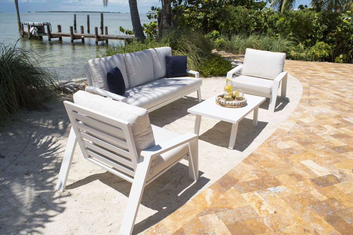 Panama Jack Mykonos Aluminum Outdoor 5-Person Seating Set with Cushions