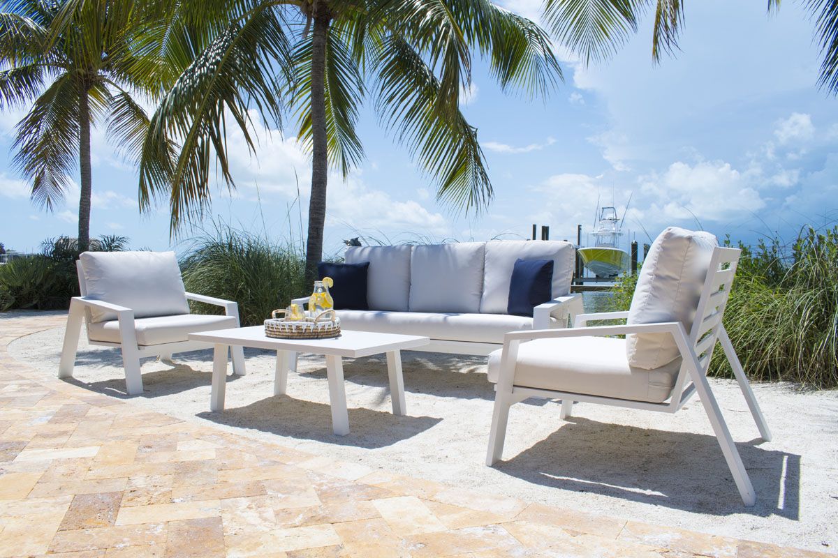 Panama Jack Mykonos Aluminum Outdoor 5-Person Seating Set with Cushions