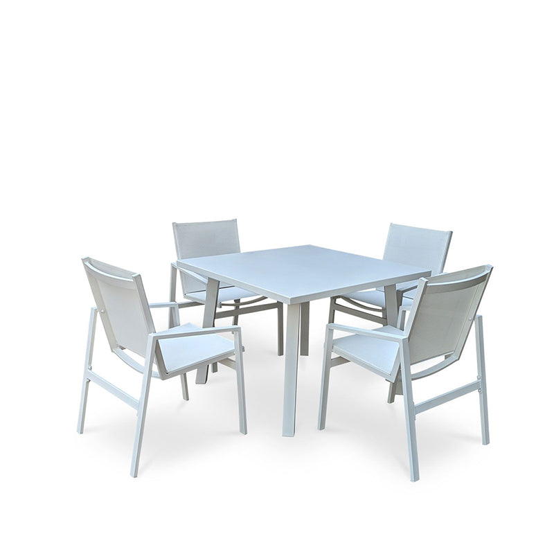 Panama Jack Mykonos Aluminum Outdoor 4-Person Square Dining Set