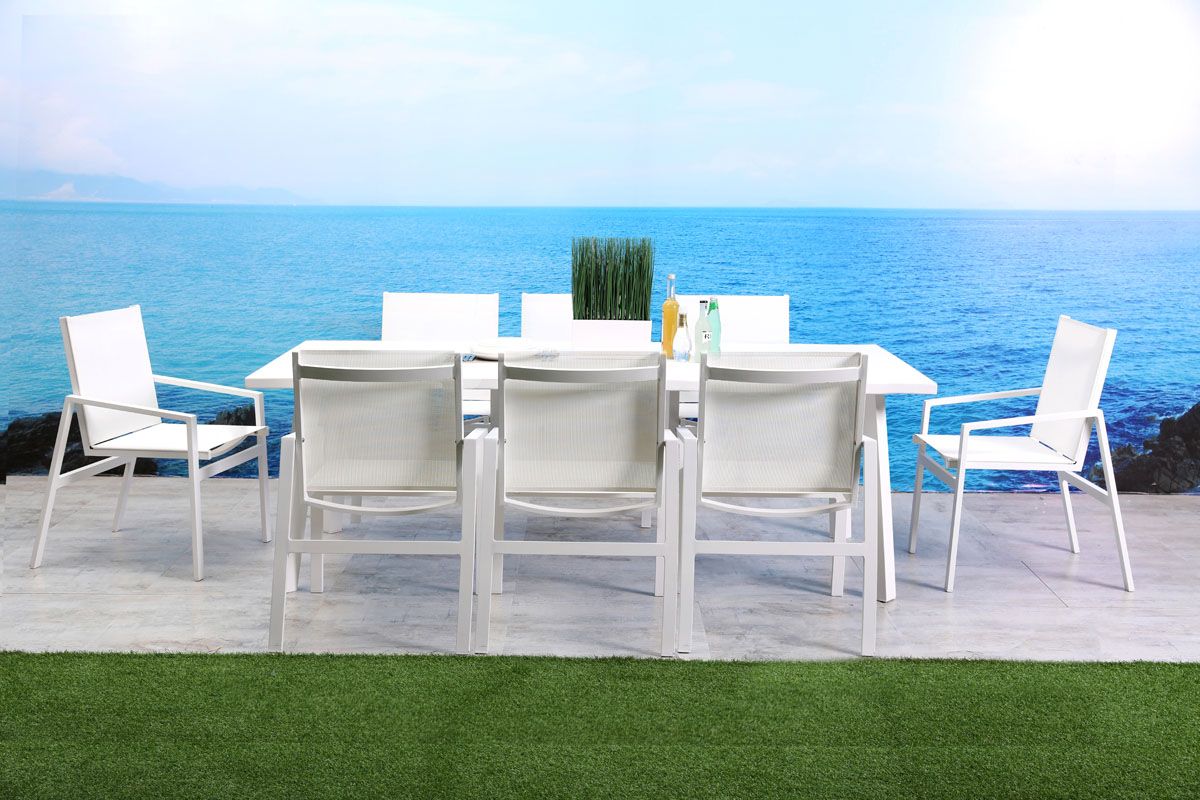 Panama Jack Mykonos Aluminum Outdoor 8-Person Rectangular Dining Set