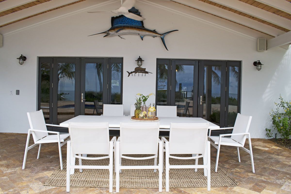 Panama Jack Mykonos Aluminum Outdoor 8-Person Rectangular Dining Set