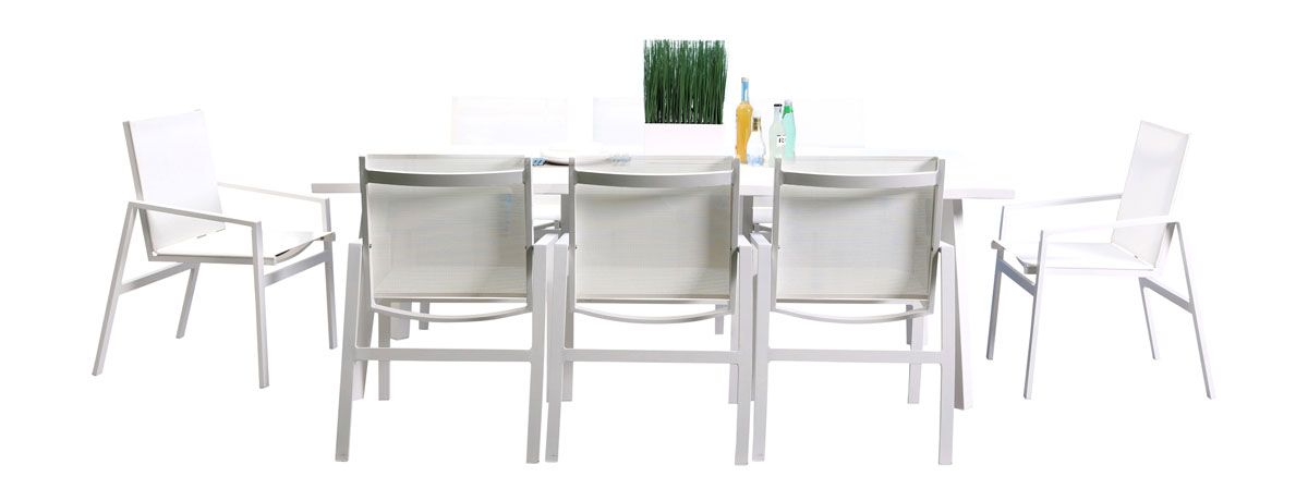 Panama Jack Mykonos Aluminum Outdoor 8-Person Rectangular Dining Set