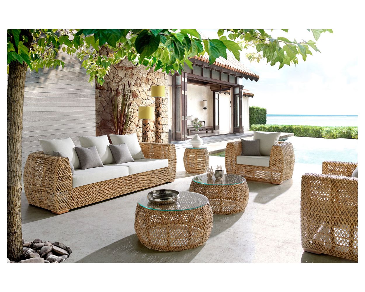 Panama Jack Sumatra 5 Pc Seating Set with Cushions