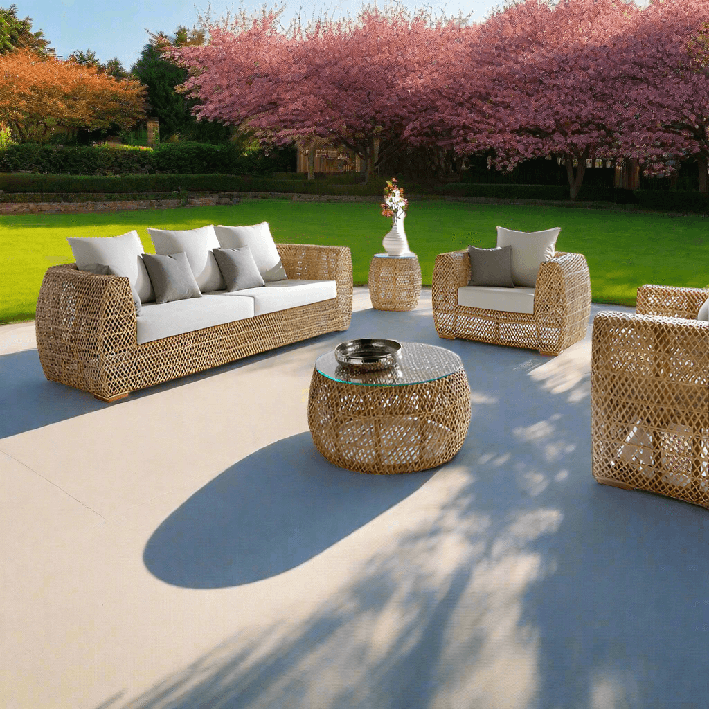 Panama Jack Sumatra Outdoor Wicker 5-Person Seating Set with Cushions