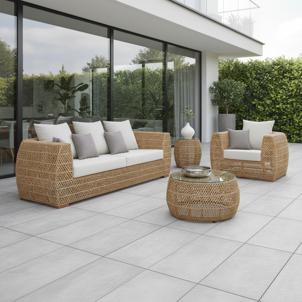 Panama Jack Sumatra Outdoor Wicker 5-Person Seating Set with Cushions