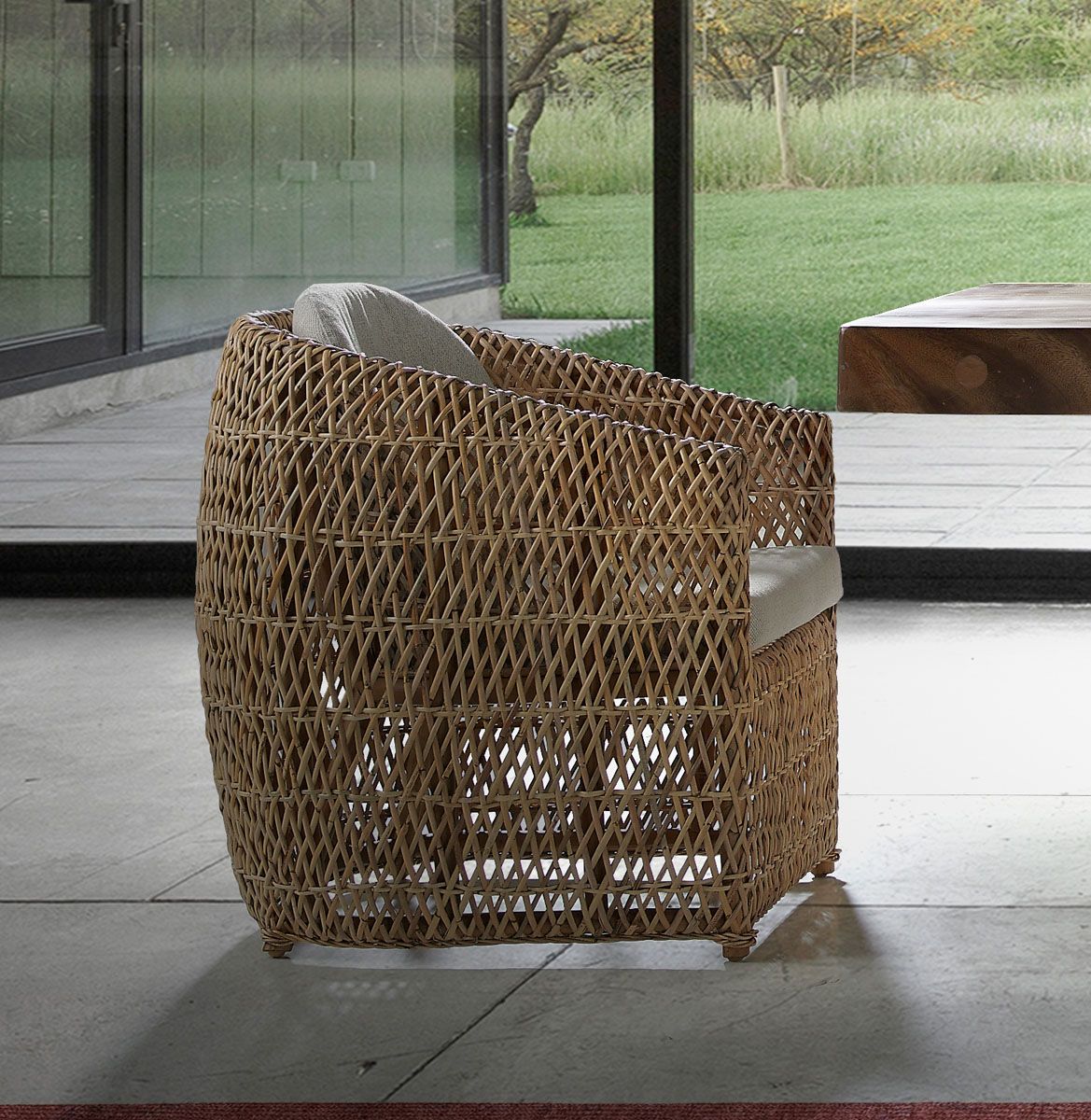 Panama Jack Sumatra Outdoor Wicker Barrel Chair with Cushions