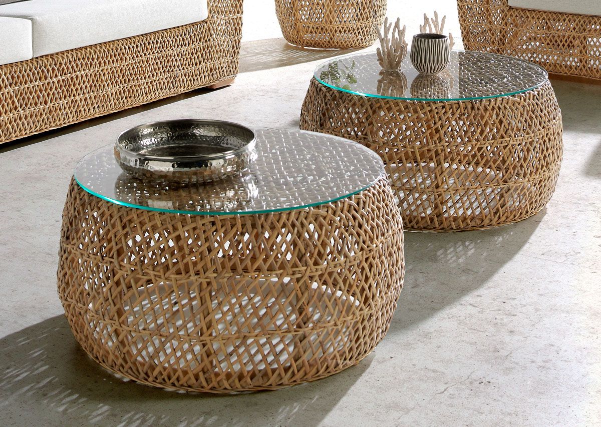 Panama Jack Sumatra Outdoor Wicker Coffee Table with Glass
