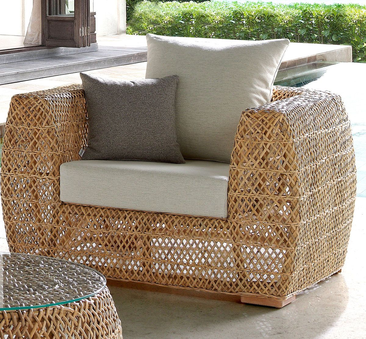 Panama Jack Sumatra Outdoor Wicker Lounge Chair with Cushions