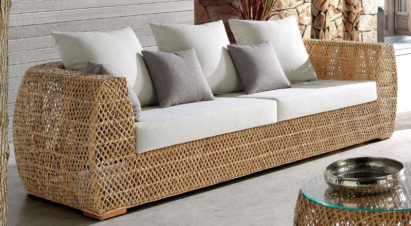 Panama Jack Sumatra Outdoor Wicker Sofa with Cushions
