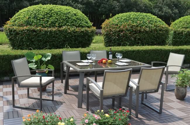 Hospitality Rattan Moldova Aluminum Outdoor 6-Person Dining Set
