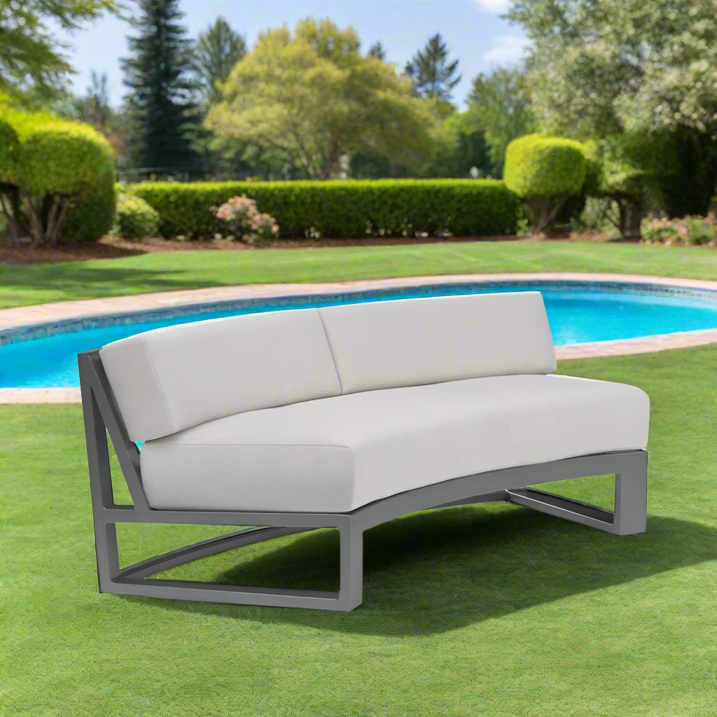 Sunset West Redondo Aluminum Outdoor Curved Sofa