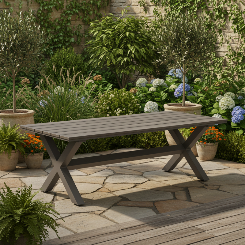 South Sea Rattan Kingston Aluminum Outdoor X-Base Coffee Table