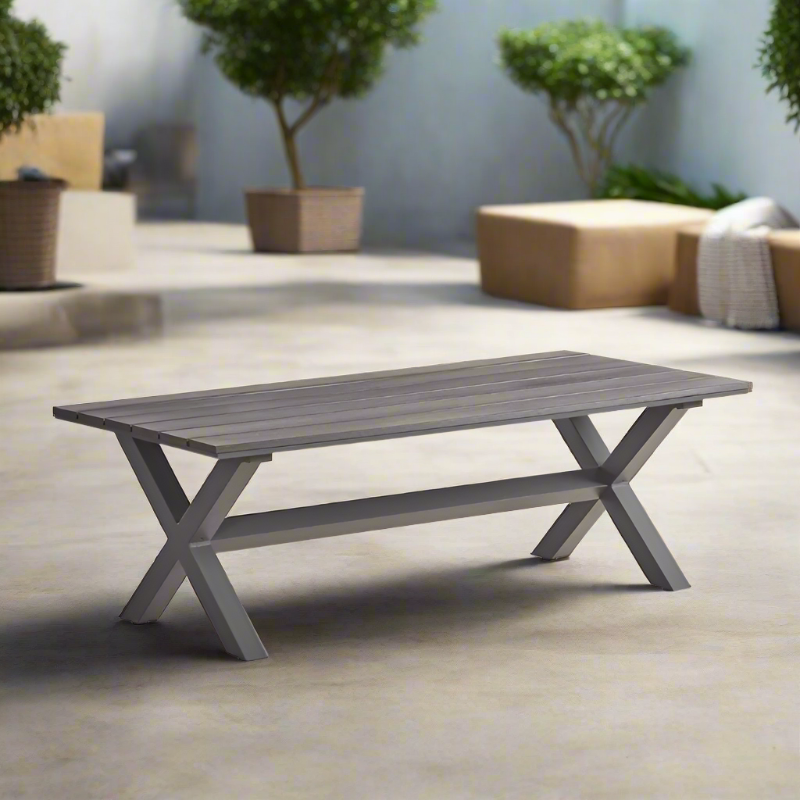 South Sea Rattan Kingston Aluminum Outdoor X-Base Coffee Table