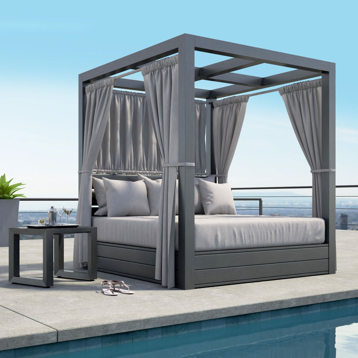 Sunset West Redondo Aluminum Outdoor Resort King Daybed