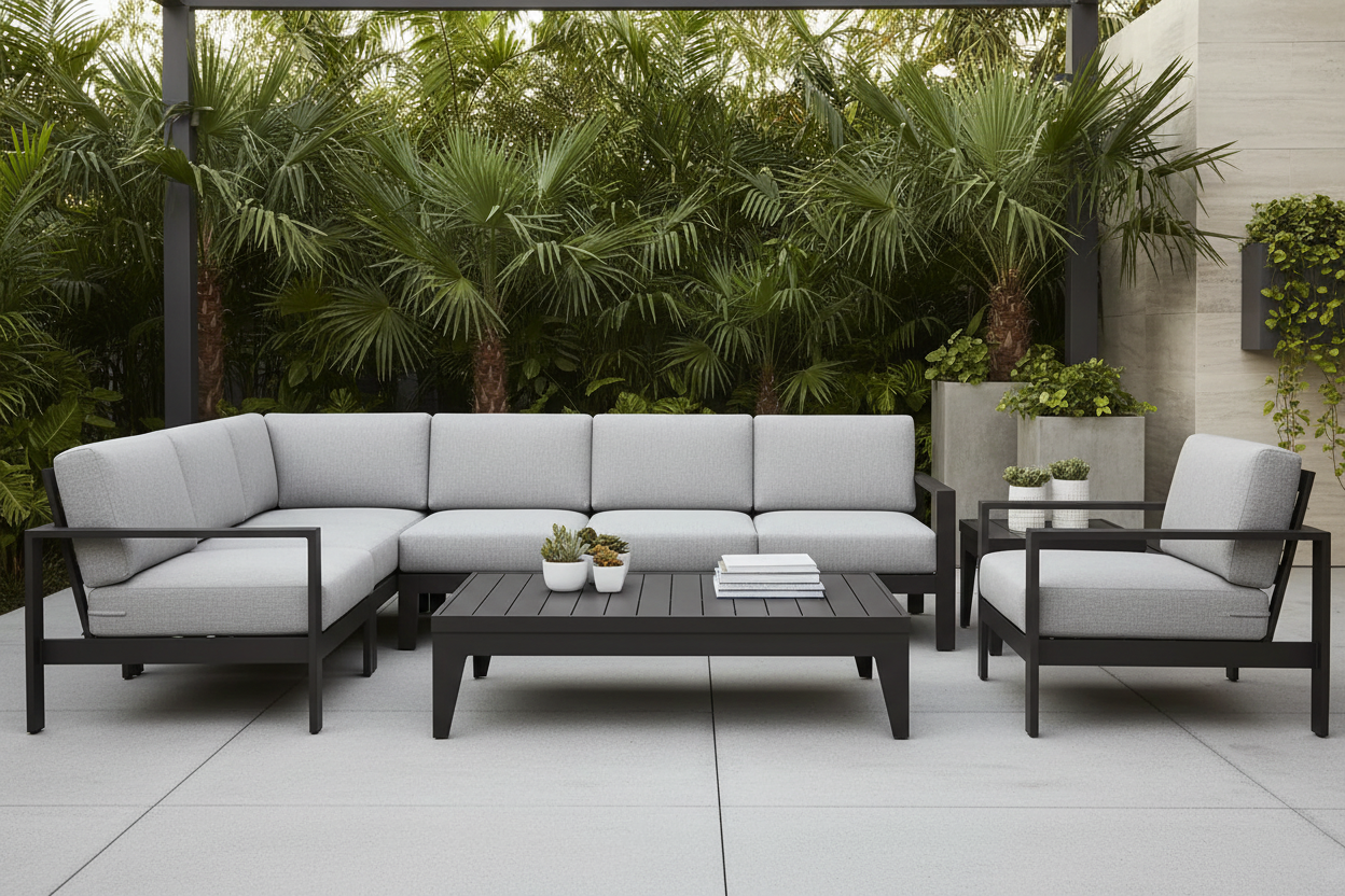 DecoScape South Beach Aluminum Outdoor Square Coffee Table